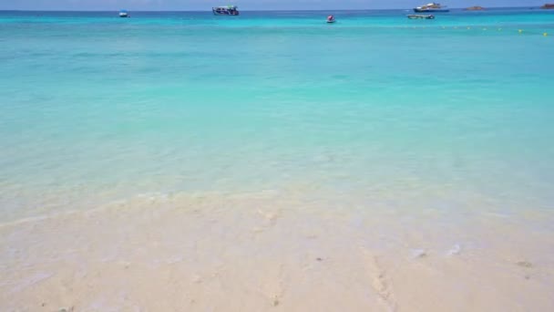 Krásná Tropická Písečná Pláž Příroda Pohled Moře Similan Islands Similan — Stock video