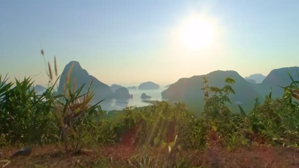 Andaman Denizi Ndeki Phang Nga Körfezi Manzaralı Mangrov Ormanı Dağları — Stok video