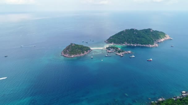 Drone Aéreo Calidad Mar Tropical Hermosa Isla Pequeña Koh Nang — Vídeo de stock