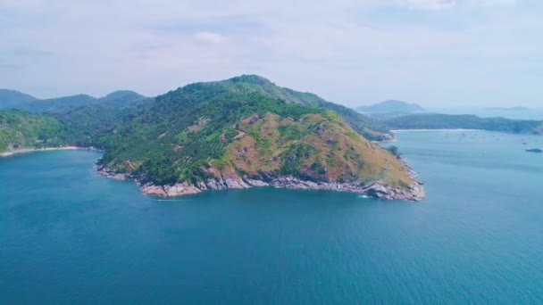 Amazing Aerial View Drone Shot Beautiful Mountain Tropical Sea Summer — Stock videók