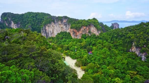 Pulau Koh Hong Markah Tanah Baru Untuk Melihat Pemandangan Indah — Stok Video