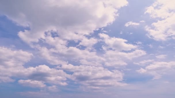 Blue Sky White Clouds Building Motions Clouds Cloudscape Timelapse Summer — Stock Video