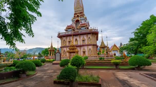Timelapse Beautiful Pagode Phuket Tailândia Abril 2021 Phra Mahathat Chedi — Vídeo de Stock