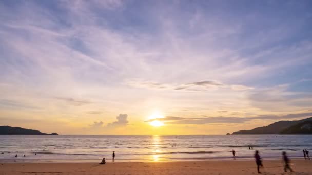 Мандрівки Люди Відпочивають Пляжі Патонг Phuket Footage Time Lapse Величний — стокове відео