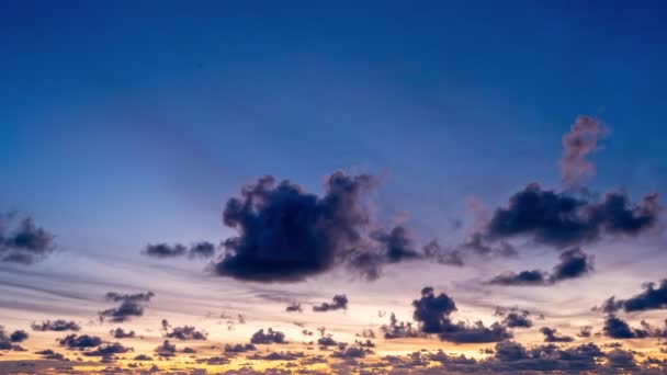 Time Lapse Smooth Colorful Clouds Sunset Sunrise Evening Sky Sea — Vídeos de Stock