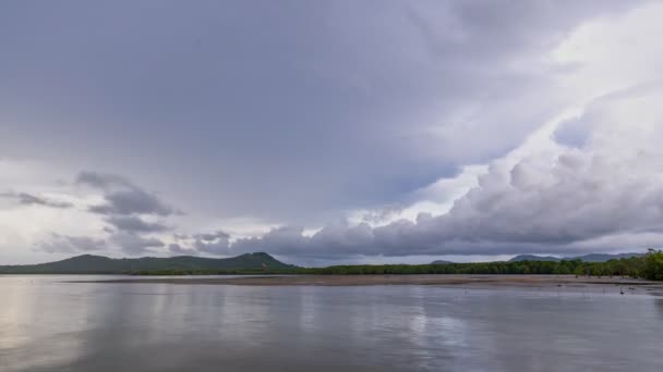 Time Lapse Prachtige Zee Lucht Zomer Tijd Blauwe Lucht Ruimte — Stockvideo