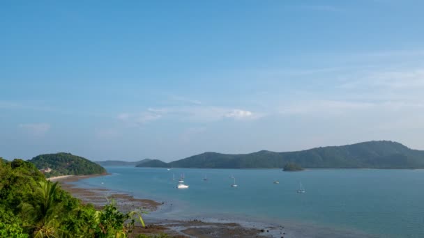 Barco Iate Veleiros Barcos Viagem Belo Mar Aberto Paradise Island — Vídeo de Stock