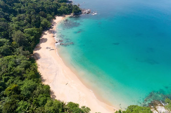Aerial View Beautiful Sunny Day Seashore Laemsing Beach Phuket Thailand — Stock Photo, Image