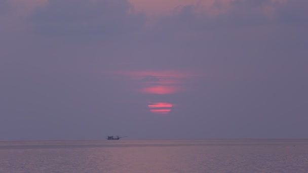 Schöner Sonnenuntergang Oder Sonnenaufgang Über Dem Tropischen Meer Goldener Stunde — Stockvideo