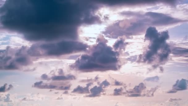 Time Lapse Incríveis Nuvens Escuras Cinza Cumulus Nuvem Move Céu — Vídeo de Stock