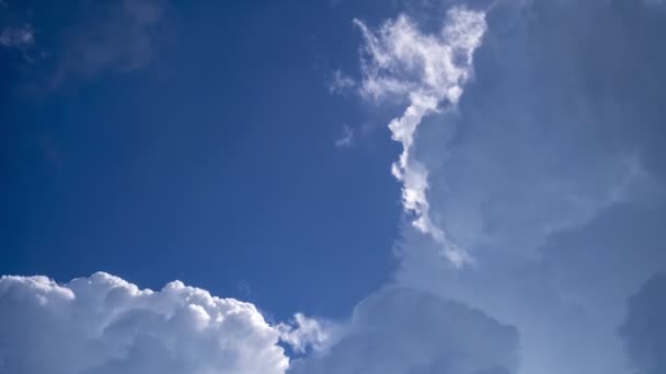 Zaman Hızı Yaz Bulutlarıyla Dolu Güzel Bir Gökyüzü Gökyüzü Bulutları — Stok video