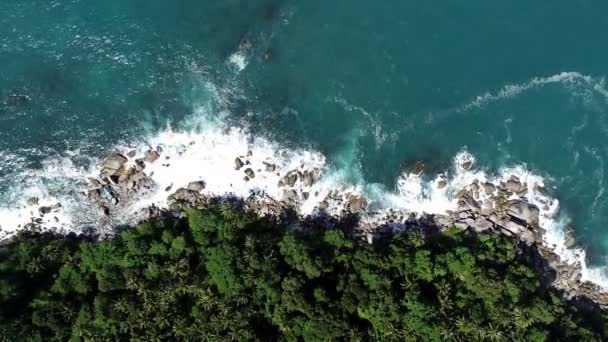 Incredibile Vista Aerea Top Drone Colpo Bella Spiaggia Montagna Con — Video Stock