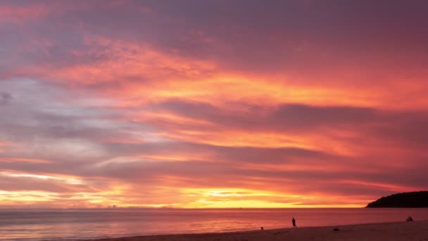 Epic Colorful Clouds Tropical Clouds Sunset Sunrise Sea Amazing Light — Stock Video