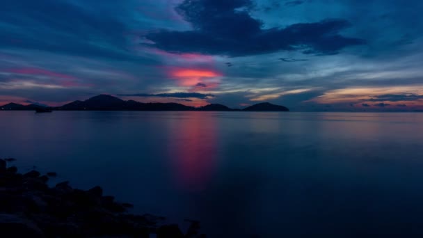 Epic Colorful Clouds Tropical Clouds Sunset Sunrise Sea Amazing Light — Stock Video