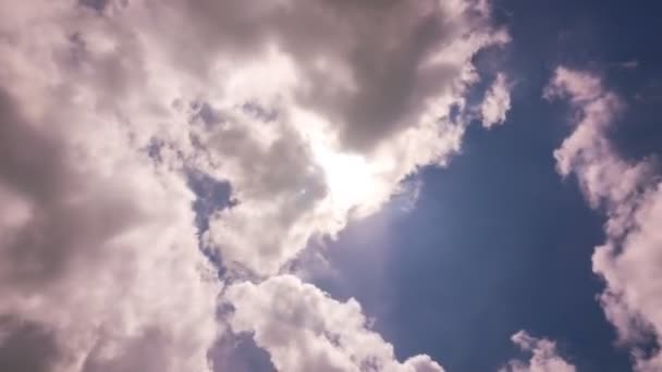 Estate Cielo Nuvole Incredibile Sole Cielo Con Nuvole Morbide Bella — Video Stock