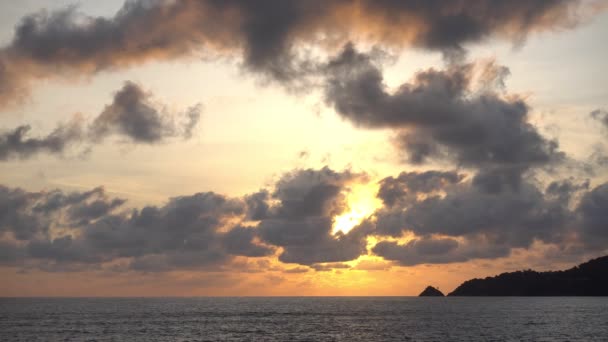 Zachód Słońca Morze Wyspa Piękne Światło Zachód Słońca Lub Wschód — Wideo stockowe