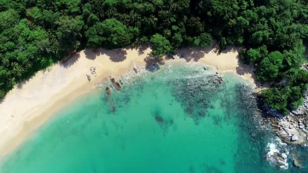 Vista Aerea Incredibile Mare Turchese Bella Spiaggia Tropicale Vista Mare — Video Stock