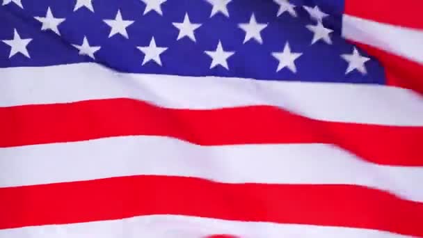 Video Bendera Amerika Serikat American Blowing Close National Patriotism Celebration — Stok Video