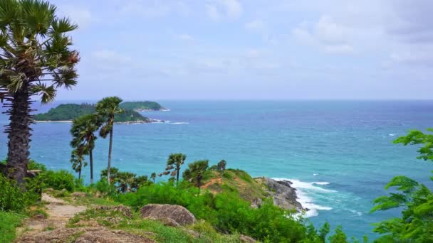 Piękny Laem Promthep Cape Phuket Famous Punkt Widokowy Malowniczy Obszar — Wideo stockowe