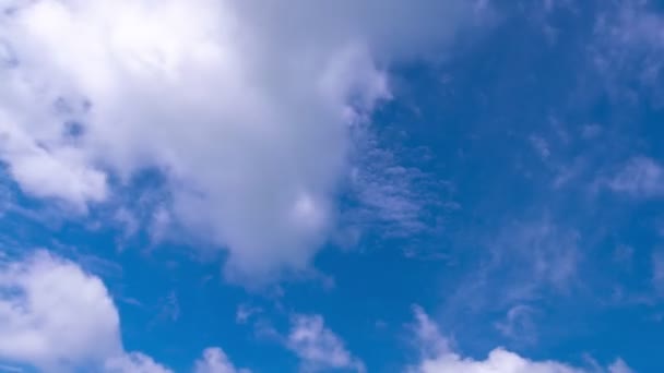 Time Lapse Céu Azul Nuvens Brancas Bom Tempo Dia Cloudscape — Vídeo de Stock