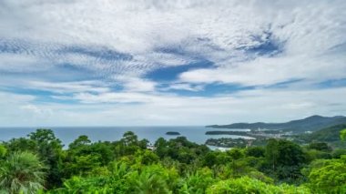 4K Phuket bakış açısı, kata plajı, karon plajı ve kata noi plajı, Puket thailand Phuket 'in popüler tarihi yolculuğu Tayland' ın güneyi güzel seyahat ve turne geçmişi