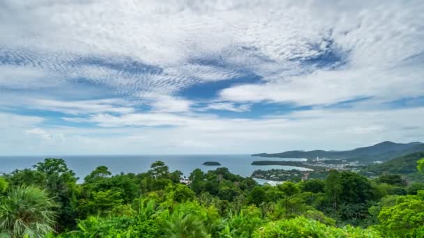 Timelapse Phuket Viewpoint Kata Beach Karon Beach Kata Noi Beach — Vídeos de Stock