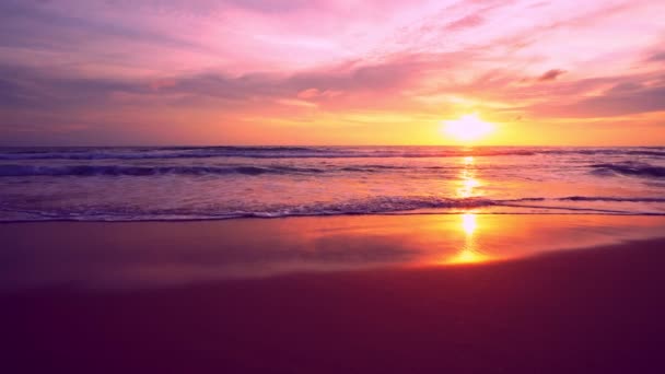Драматичне Легке Море Схід Сонця Або Захід Сонця Над Морем — стокове відео