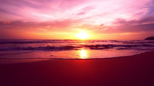 Dramática Luz Mar Amanecer Atardecer Sobre Mar Ardiente Crepúsculo Cielo — Vídeos de Stock