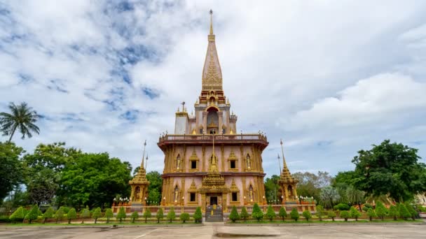 Amazing Timelapse Beautiful Pagoda Phuket Thailand Juni 2021 Phra Mahathat — Stockvideo