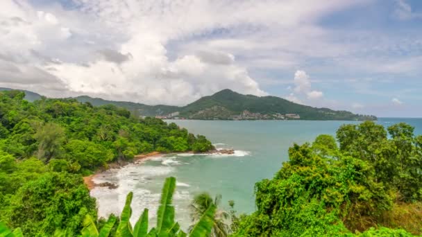 Timelapse Fundo Verão Paraíso Ilha Phuket Com Árvores Florestais Céu — Vídeo de Stock