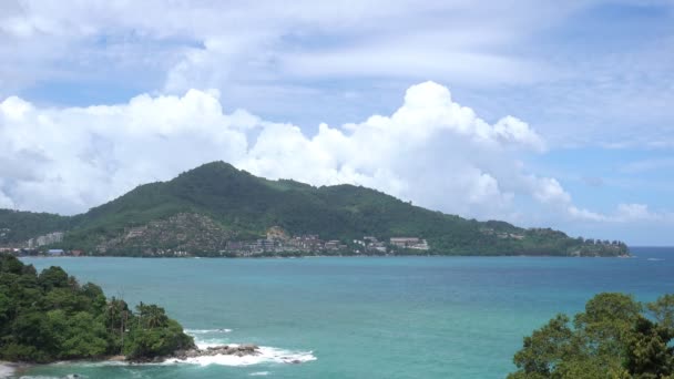 Sfondo Estivo Paradiso Isola Phuket Con Alberi Della Foresta Cielo — Video Stock