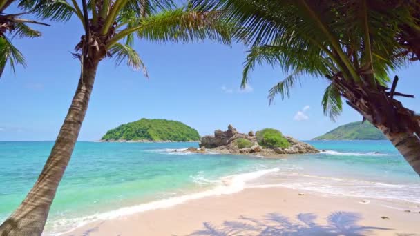 Güneşli Bir Günde Yaz Denizi Yanui Sahili Açıklarında Tropikal Deniz — Stok video