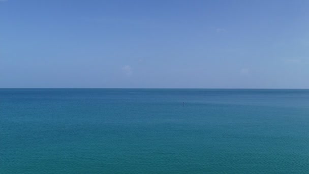 Beautiful Open Sea Summer Season Blue Sky Footage Drone Αεροφωτογραφία — Αρχείο Βίντεο