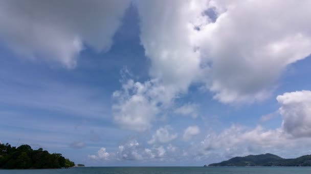 Motion White Clouds Time Lapse Beautiful Blue Sky White Clouds — Stockvideo