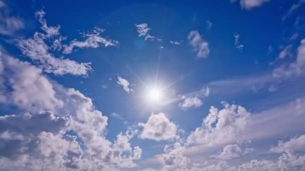 Sun Light Building Motions Clouds Fluffy Clouds Sky Time Lapse — Stock Video