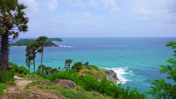 Bella Laem Promthep Cape Phuket Famous Punto Vista Zona Panoramica — Video Stock