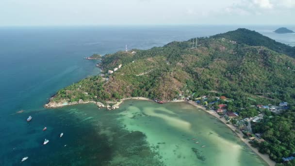 Gyönyörű Tengerpart Trópusi Tenger Koh Tao Sziget Nyári Szezonban Kék — Stock videók