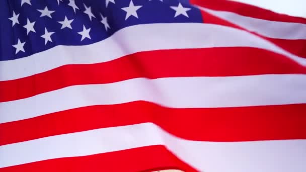 Hermoso Video Bandera Estadounidense Bandera Estados Unidos Vídeo Cámara Lenta — Vídeo de stock