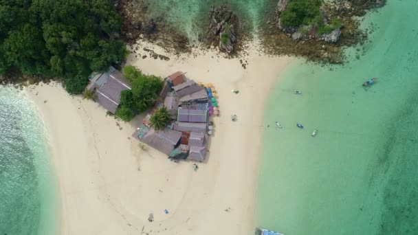 Drohnenvideo Von Erstaunlicher Kleiner Insel Wunderschöner Tropischer Sandstrand Mit Blick — Stockvideo