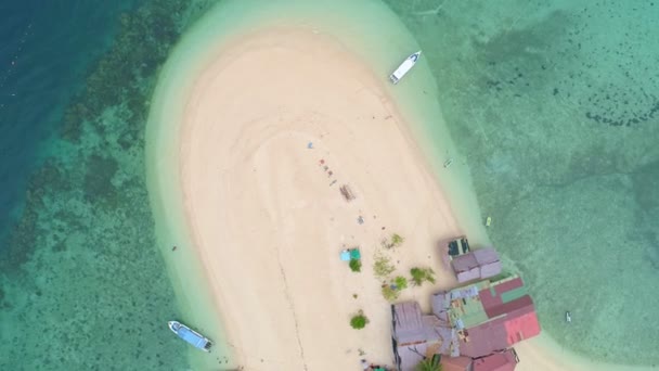 Drohnenvideo Von Erstaunlicher Kleiner Insel Wunderschöner Tropischer Sandstrand Mit Blick — Stockvideo