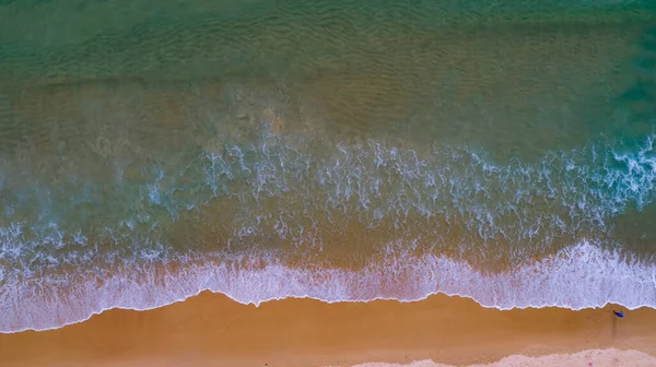 Aerial View Top View Csodálatos Természet Háttér Tengeri Strand Hullám — Stock Fotó