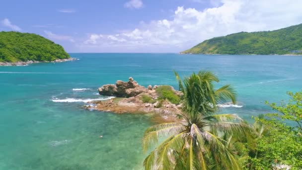 Vue Aérienne Incroyable Plage Mer Magnifique Île Phuket Voyage Tour — Video