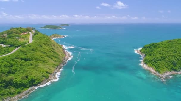 Vue Aérienne Incroyable Plage Mer Magnifique Île Phuket Voyage Tour — Video