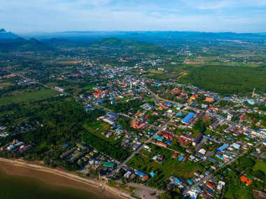 Havadan manzara tabiat arka planı, Tayland 'da yüksek açı görüntüsü