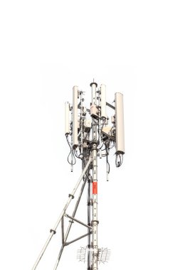 Beyaz arka plan üzerinde baz istasyonu.