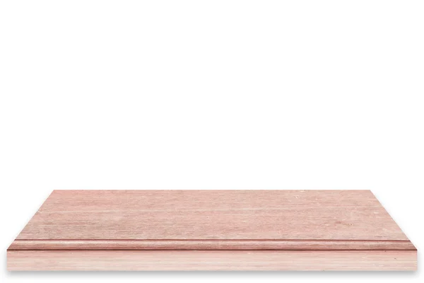 Lege top van oude kleurrijke houten tafel geïsoleerd op witte backgro — Stockfoto