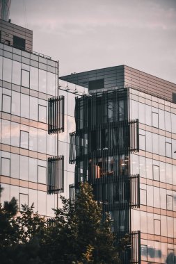 Mimari, yapı, inşaat, iş, aynada yansıma, cam doku, yansımalar, şehir binaları, kentsel şehir