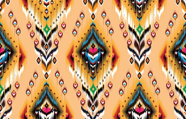 Ikat Geometrikus Folklór Dísz Törzsi Etnikai Vektor Textúra Zökkenőmentes Csíkos — Stock Vector