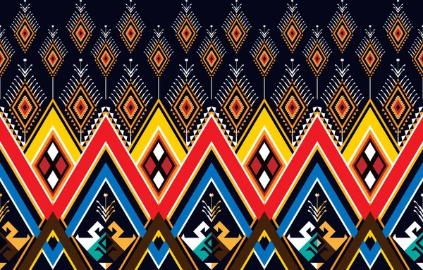 Бесшовный Узор Tribal Art Ikat Ogee Традиционных Классических Сине Белых — стоковый вектор