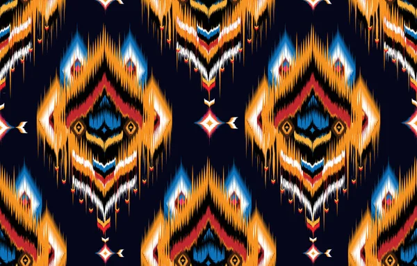 Ikat Geometrisches Folklore Ornament Ethnische Stammesvektortextur Nahtloses Streifenmuster Aztekischen Stil — Stockvektor